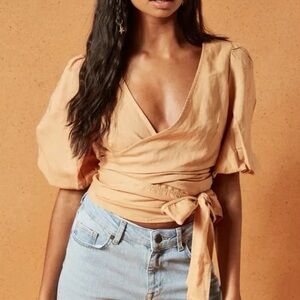 Charlie Holiday Orange Saint Wrap Women’s Sz 4